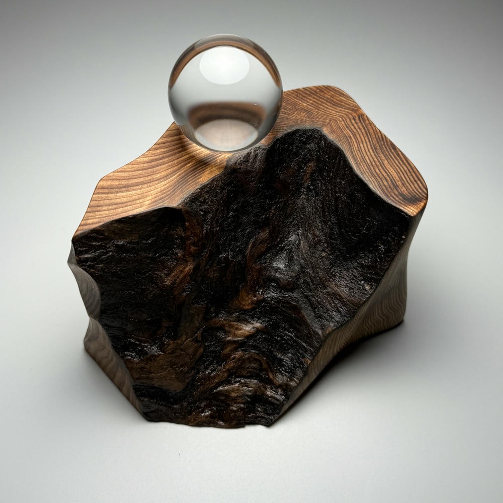 日本/屋久島産]オリジナル屋久杉台座/水晶置き台（天然石