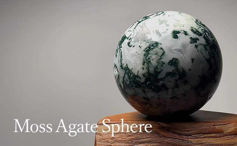 モスアゲート/苔瑪瑙丸玉（スフィア、球体石） - 埼玉県吉川市の天然石