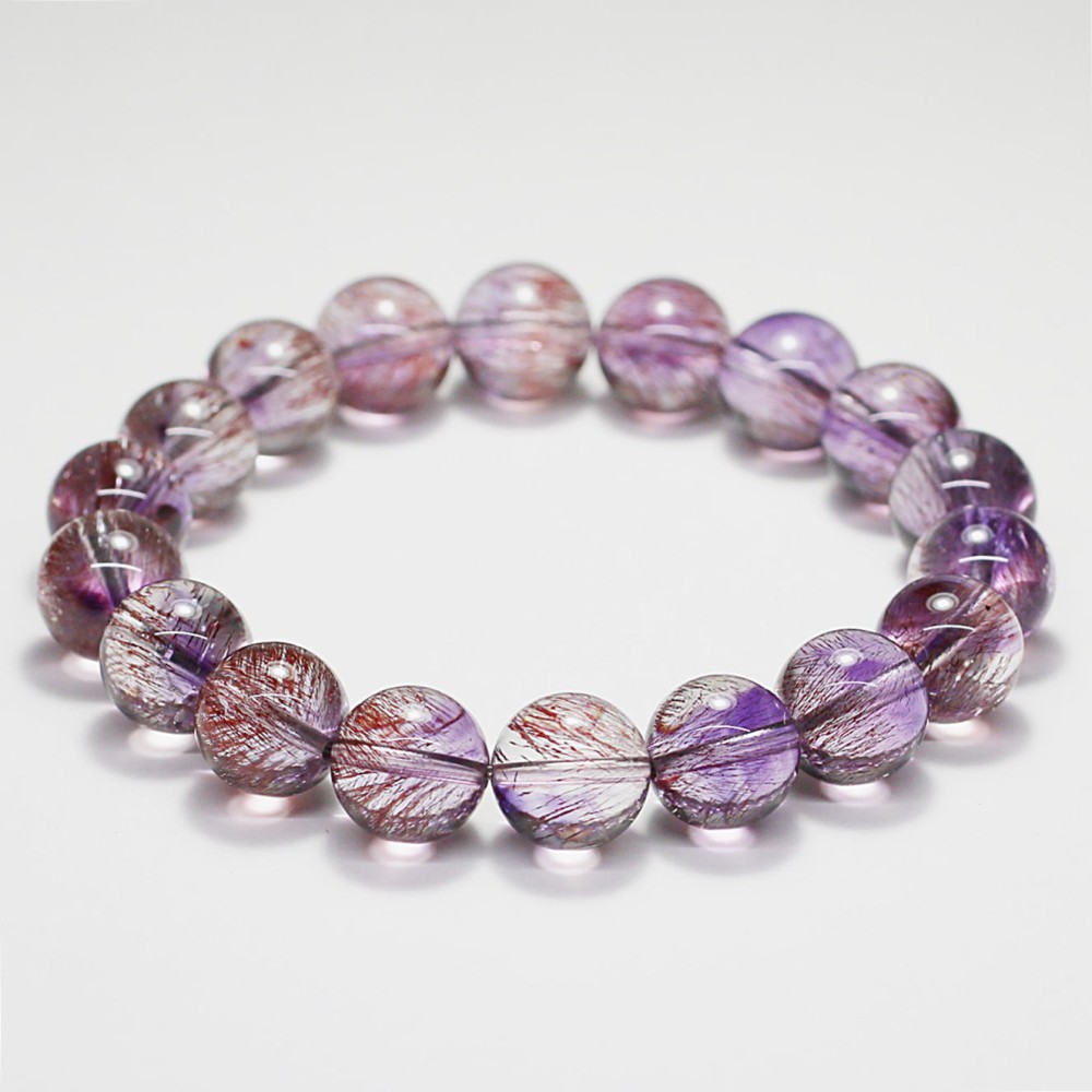 最高品質]アメジストスーパーセブンブレスレット（約11mm玉） - 埼玉県