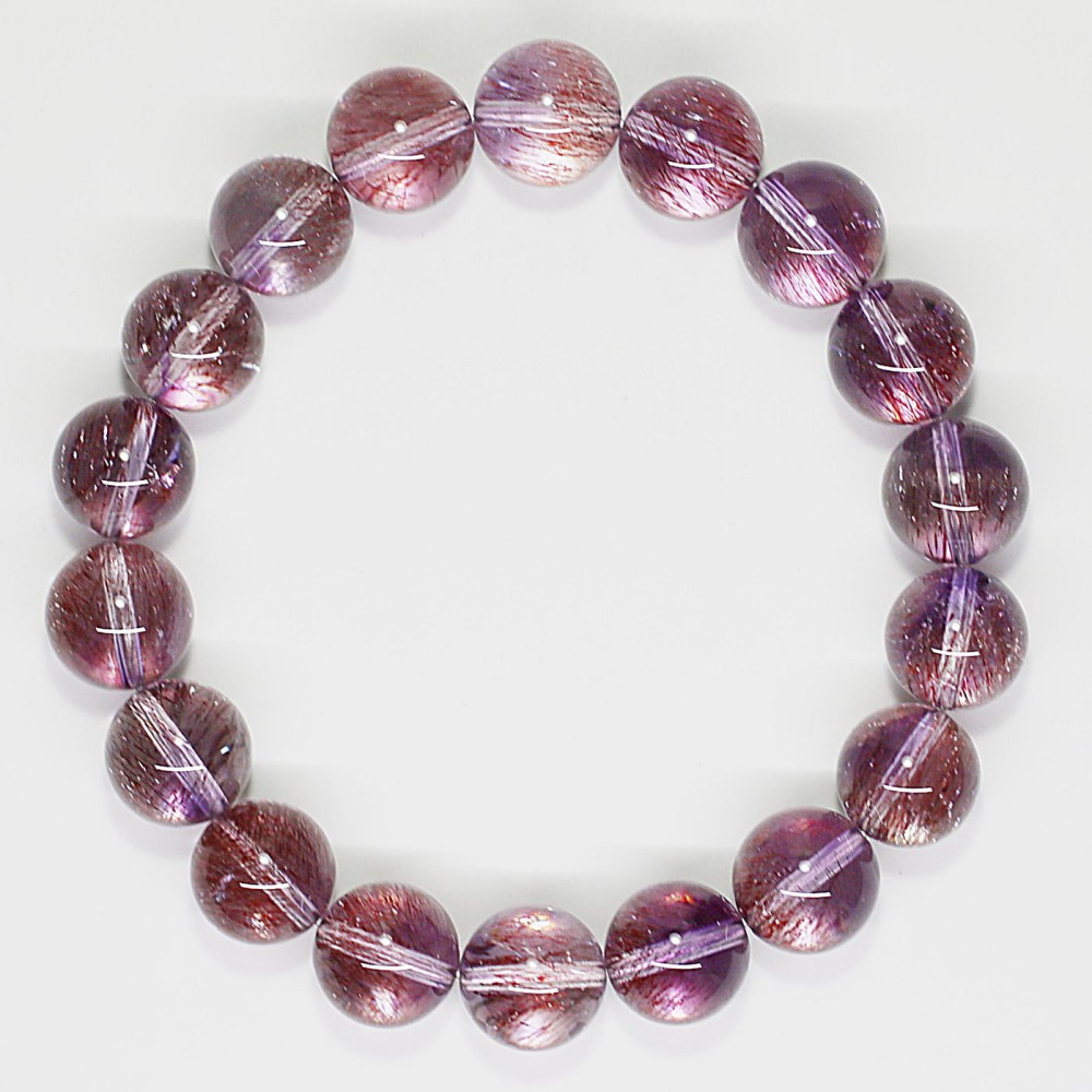 最高品質]アメジストスーパーセブンブレスレット（約11mm玉） - 埼玉県