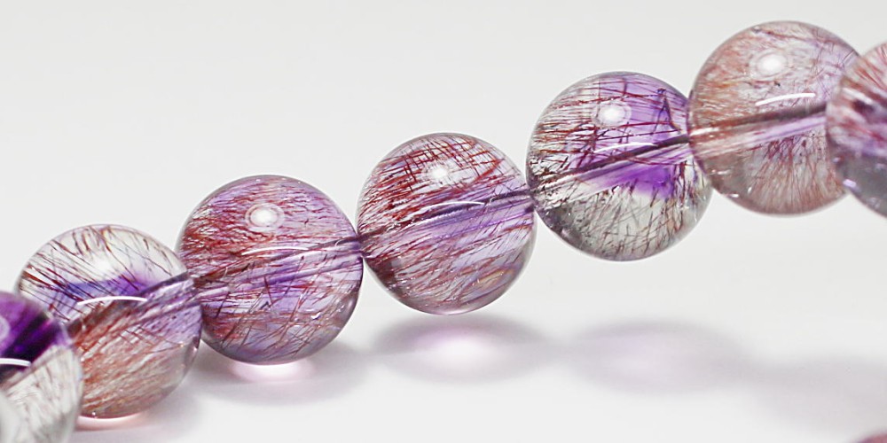 最高品質]アメジストスーパーセブンブレスレット（約13.5mm玉） - 埼玉