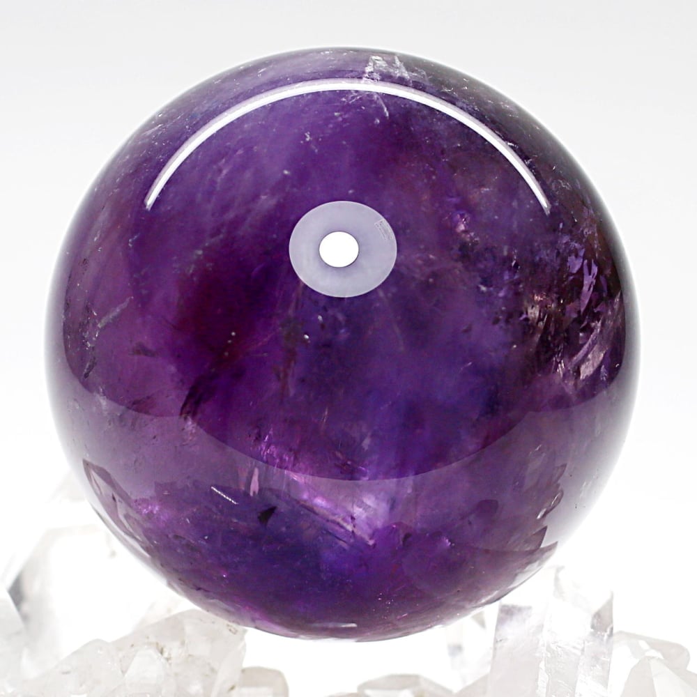 高品質]ブラジル産アメジスト丸玉/スフィア（球体直径55.3mm） - 埼玉