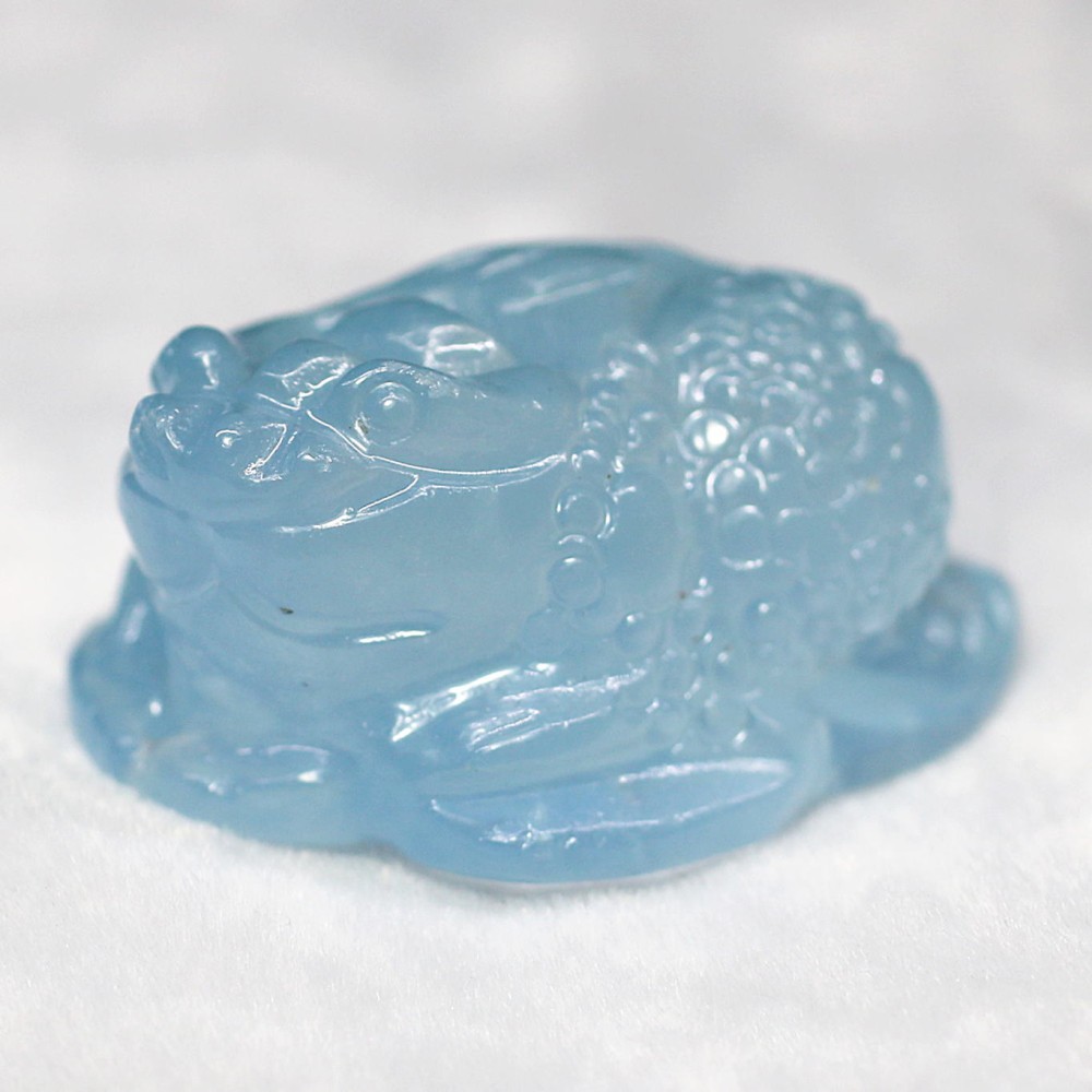 ブラジル産]アクアマリン彫刻（銭蛙/ぜにがえる） - 埼玉県吉川市の