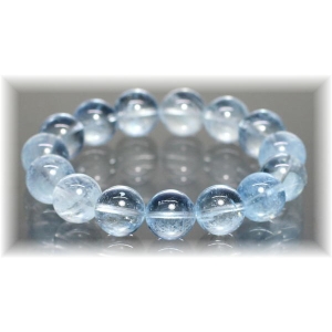 3A++]アクアマリンブレスレット（約14.5mm玉） - 埼玉県吉川市の天然石