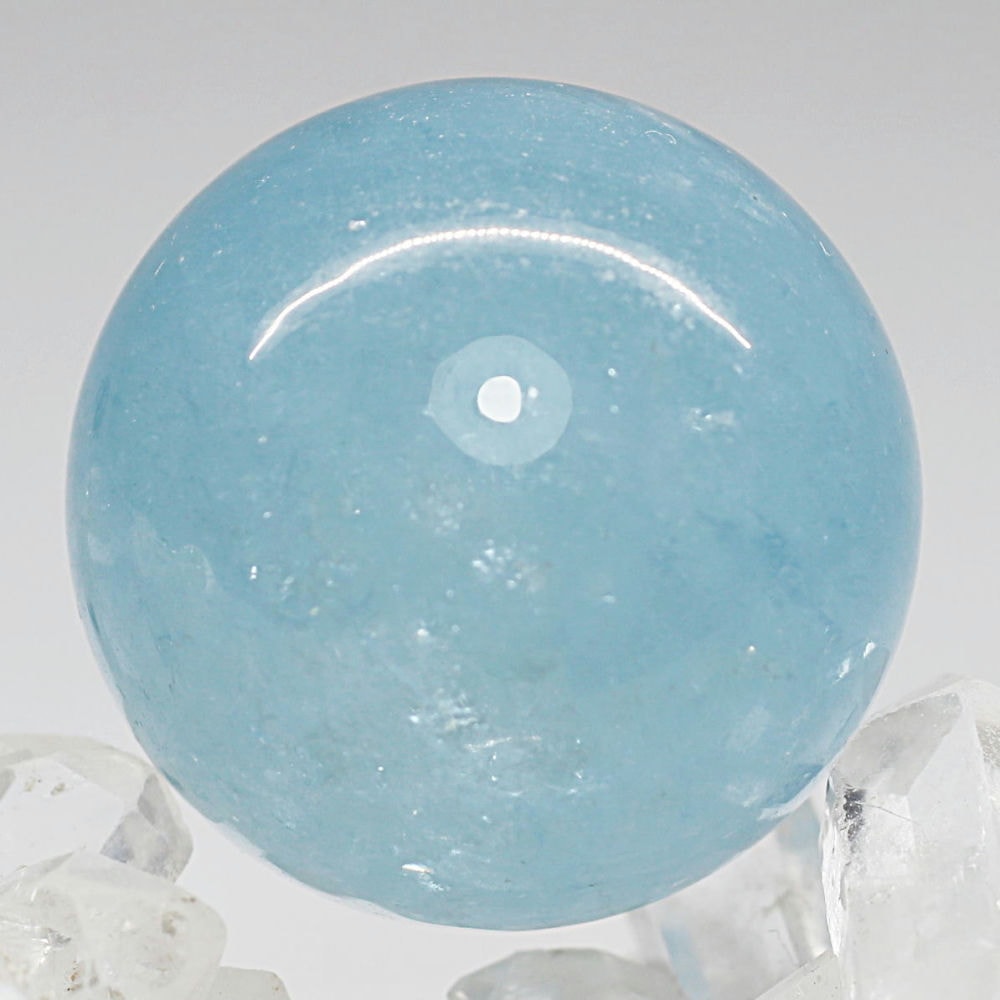 高品質・ブラジル産]天然アクアマリン丸玉/スフィア（球体直径32.2mm