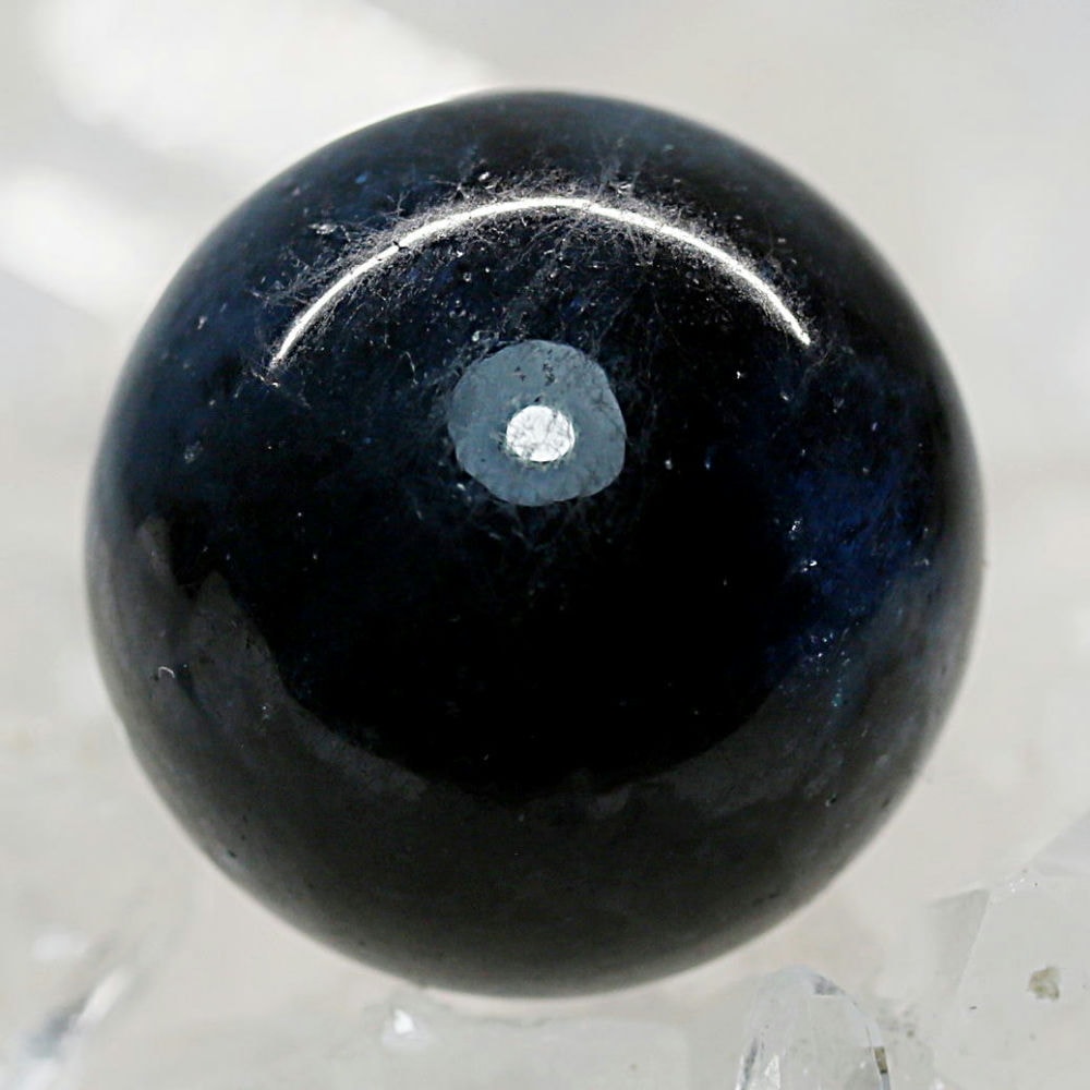 ブラジル産]天然ブラックスターアクアマリン丸玉/スフィア（球体直径