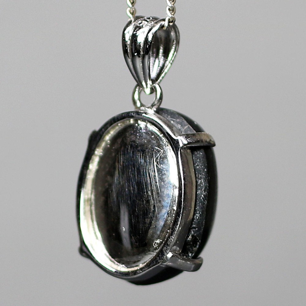 トップクォリティ]ブラックスターペンダントトップ（シルバー925