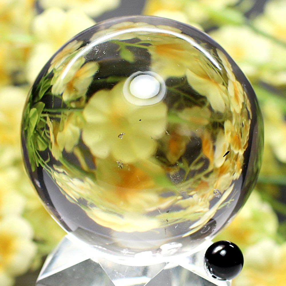 ガネッシュヒマール産]ヒマラヤ水晶丸玉/スフィア（ヘマタイト