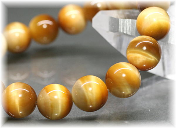 最高品質]ゴールデンタイガーアイブレスレット（約12mm玉） - 埼玉県