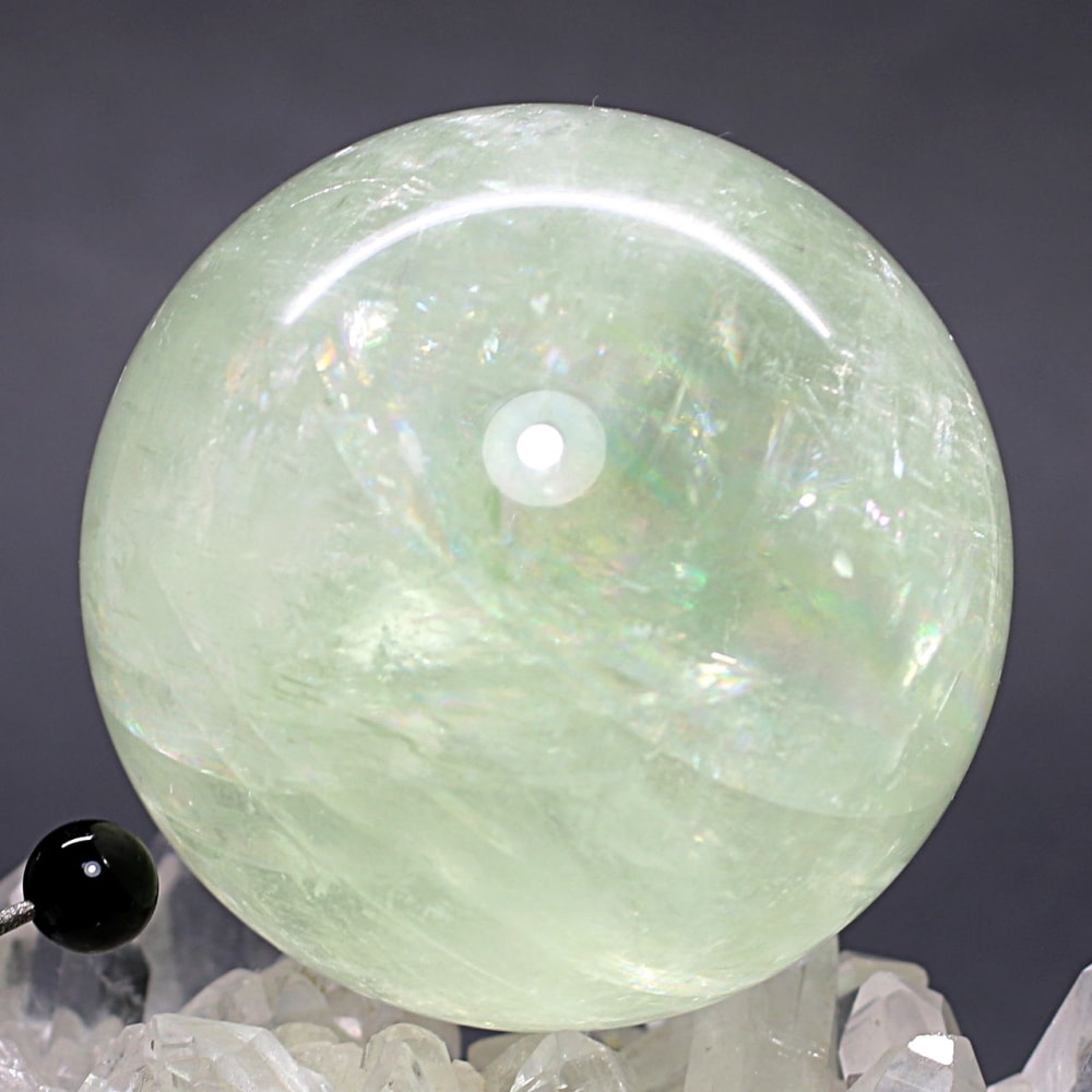 トップクォリティ]グリーンカルサイト丸玉/スフィア（直径約71.4mm