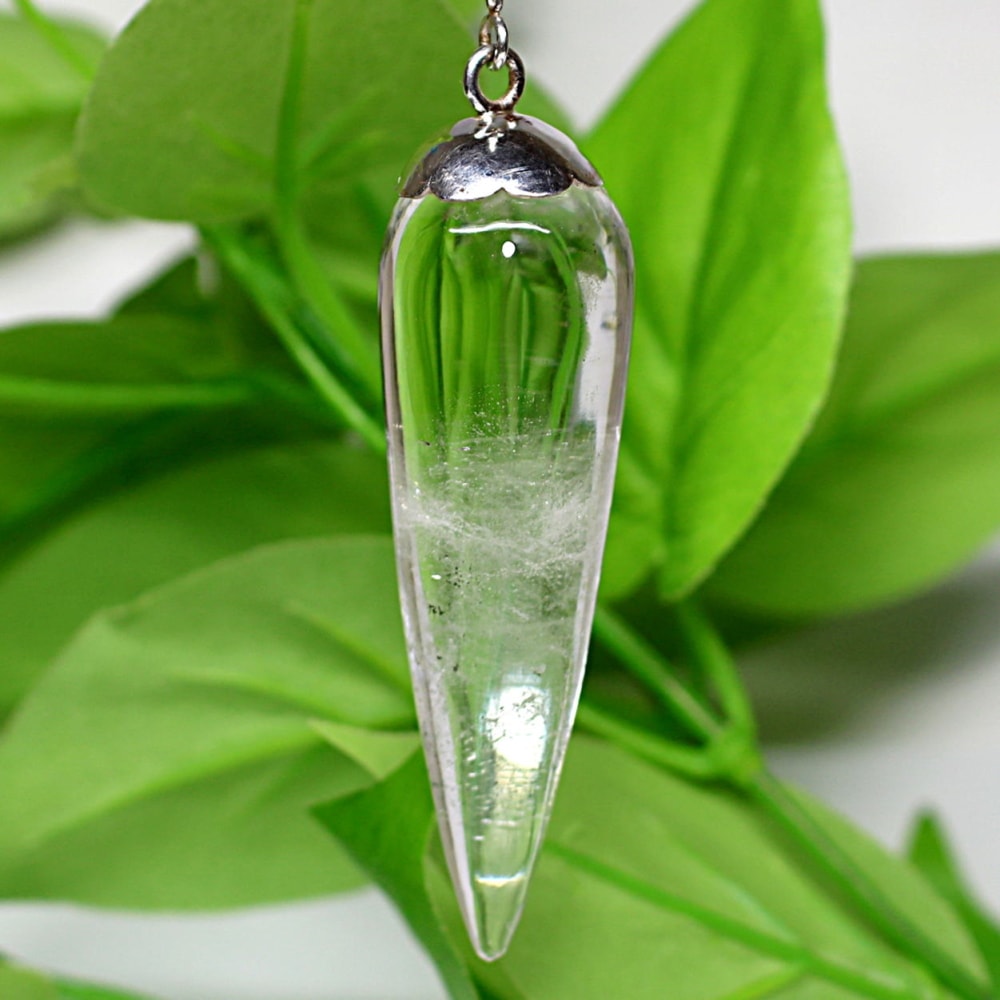 ガネッシュヒマール産]ヒマラヤ水晶ペンデュラム（大きめラウンド