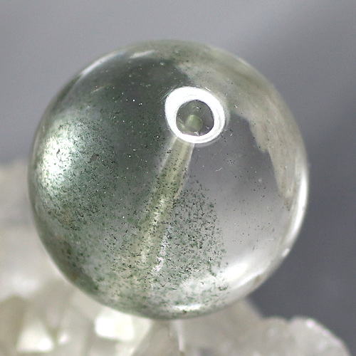 最高品質]ブラジル産グリーンファントムクォーツ1粒売り（17.9mm