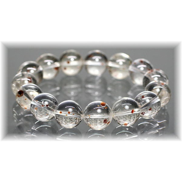 高品質]ガーネットインクォーツブレスレット（約14mm玉） - 埼玉県吉川