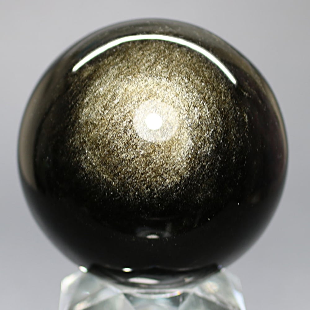 メキシコ産]ゴールデンオブシディアン丸玉 /黒曜石スフィア（直径約