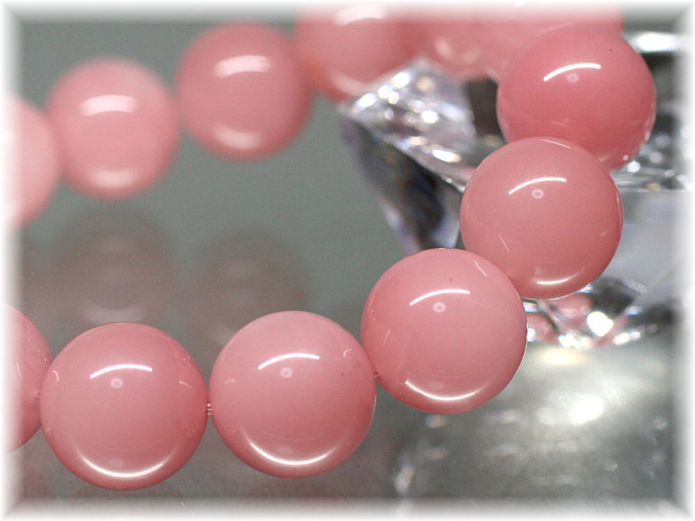 高品質]グァバクォーツブレスレット/天然ピンククォーツ（約14mm玉