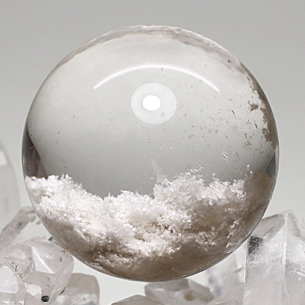 高品質]ガーデンクォーツ丸玉/ガーデン水晶スフィア（直径34.5mm/希少