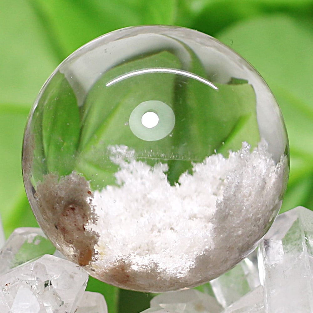 高品質]ガーデンクォーツ丸玉/ガーデン水晶スフィア（直径34.5mm/希少