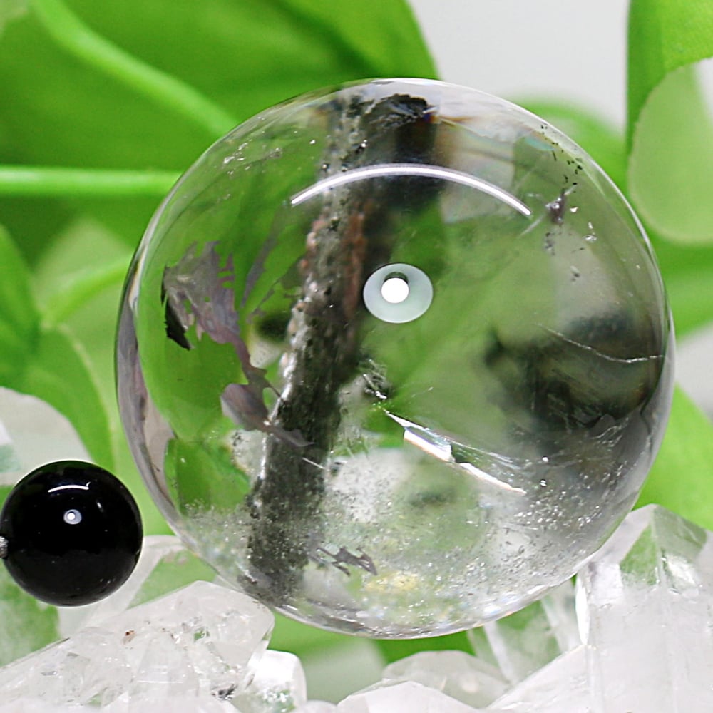 高品質]ガーデンクォーツ丸玉/ガーデン水晶スフィア（球体直径40.3mm