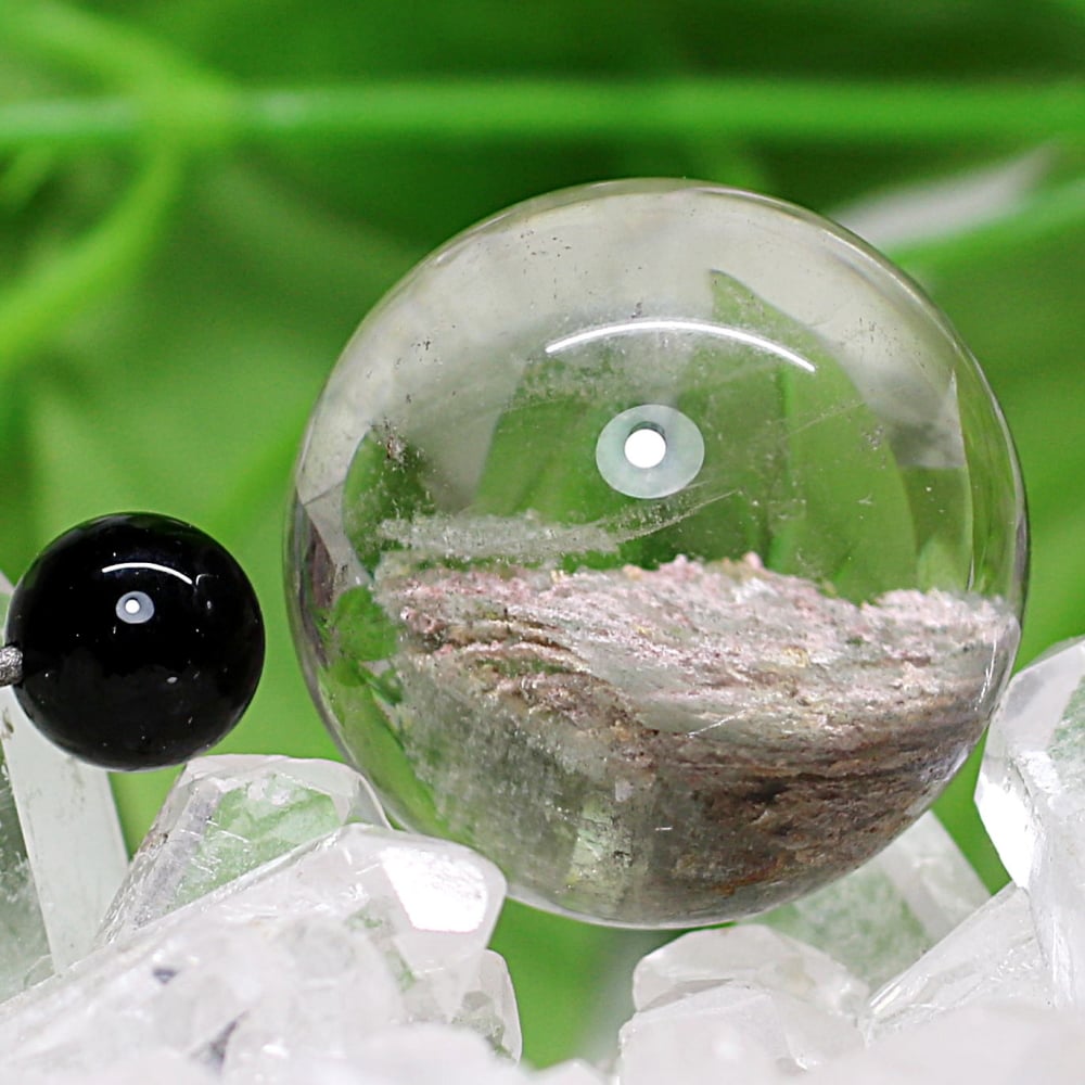 高品質]ガーデンクォーツ丸玉/ガーデン水晶スフィア（直径30.1mm