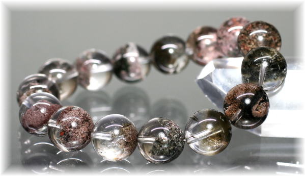 3A++]グリーンファントムガーデンクォーツブレスレット/ガーデン水晶