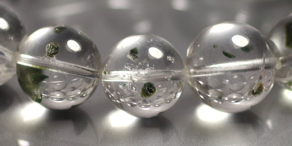 希少・高品質++]グリーンマイカインクォーツブレスレット（約16mm大玉