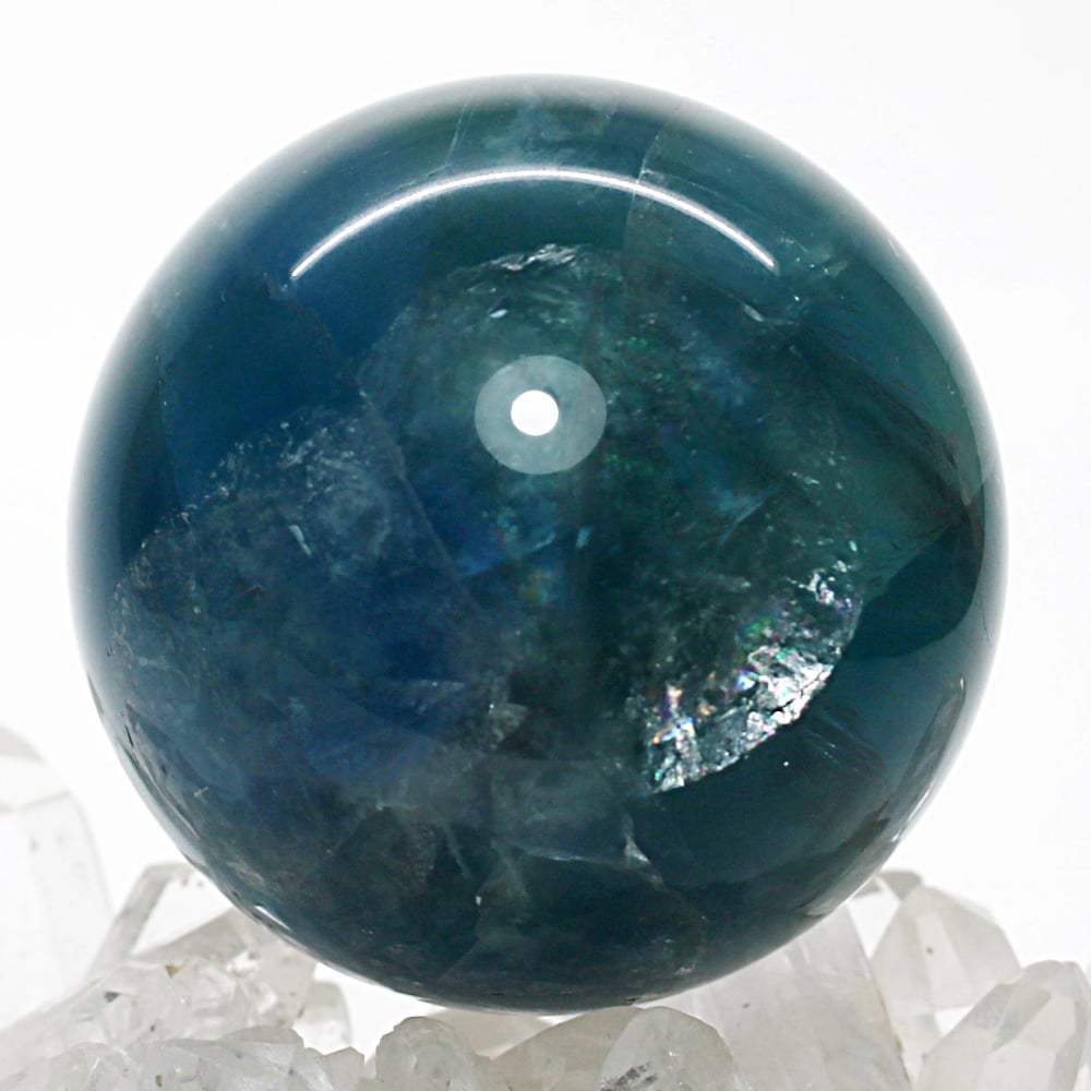 高品質]ブルーグリーンフローライト丸玉/スフィア（球体直径57.9mm