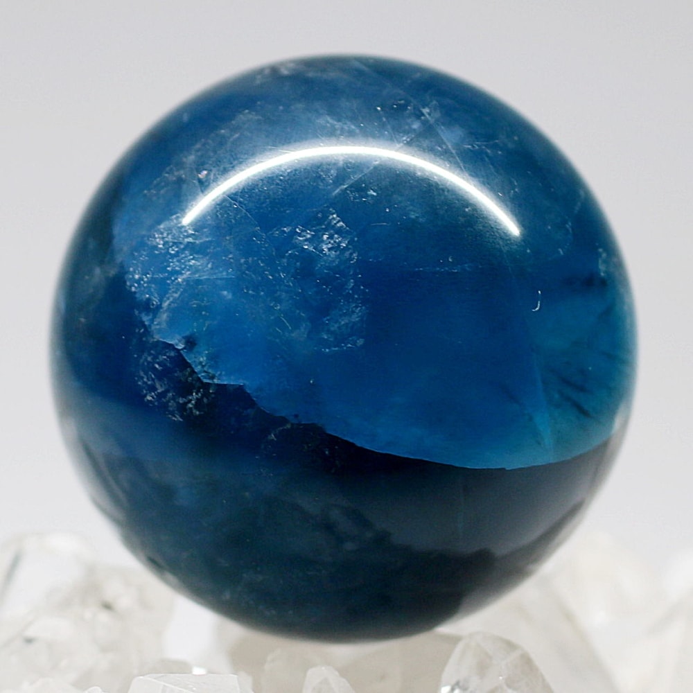 高品質]ディープブルーフローライト丸玉/スフィア（直径48.8mm