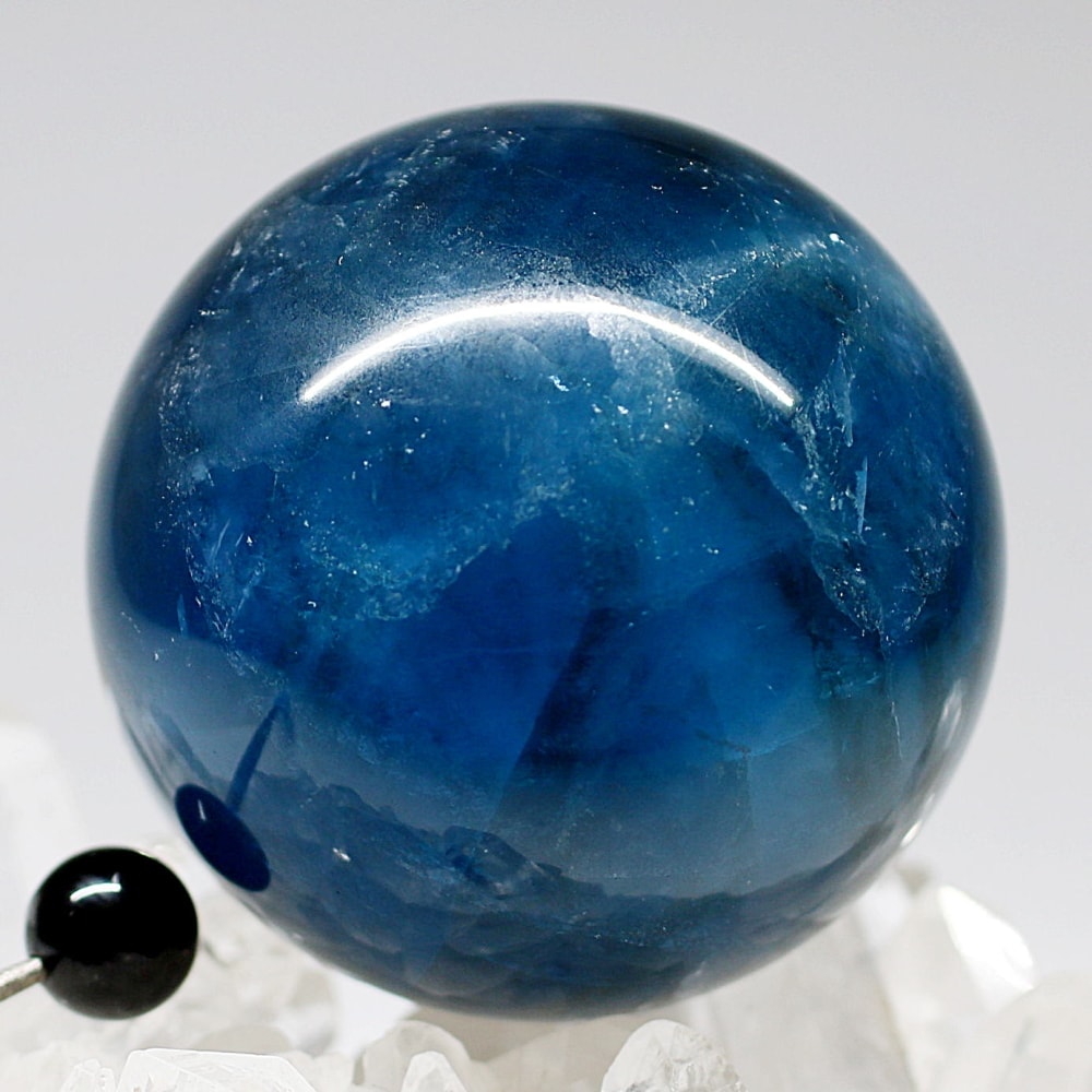 高品質]ディープブルーフローライト丸玉/スフィア（直径54.4mm