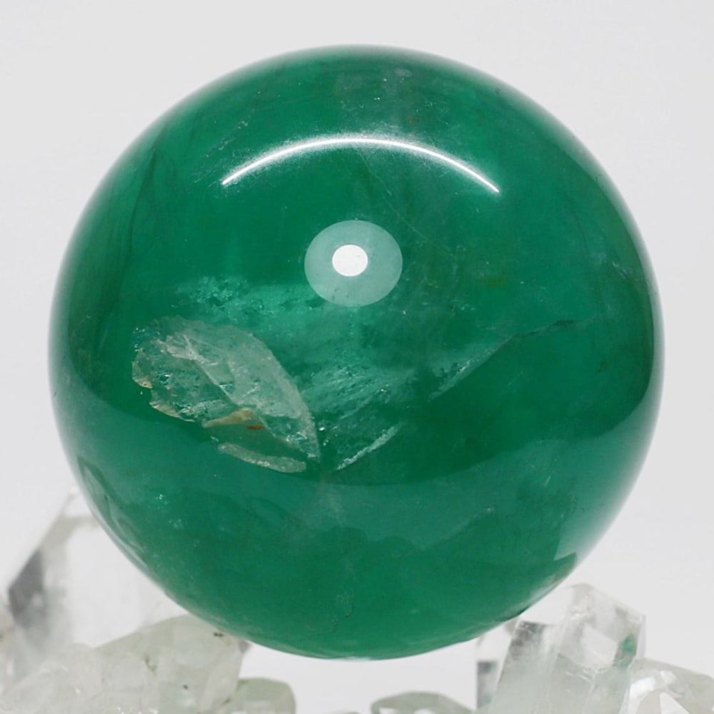 高品質]グリーンフローライト丸玉/蛍石スフィア（球体直径52.9mm