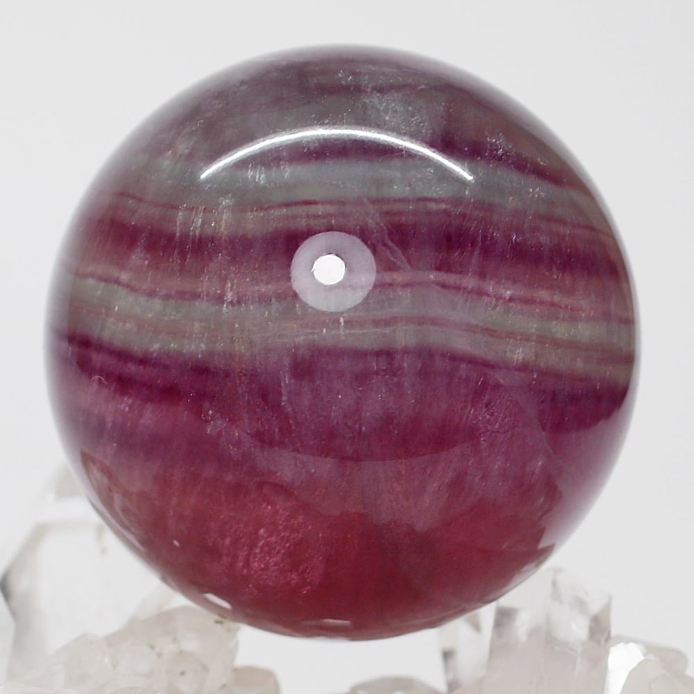 高品質]レッドパープルフローライト丸玉/蛍石スフィア（直径54.5mm