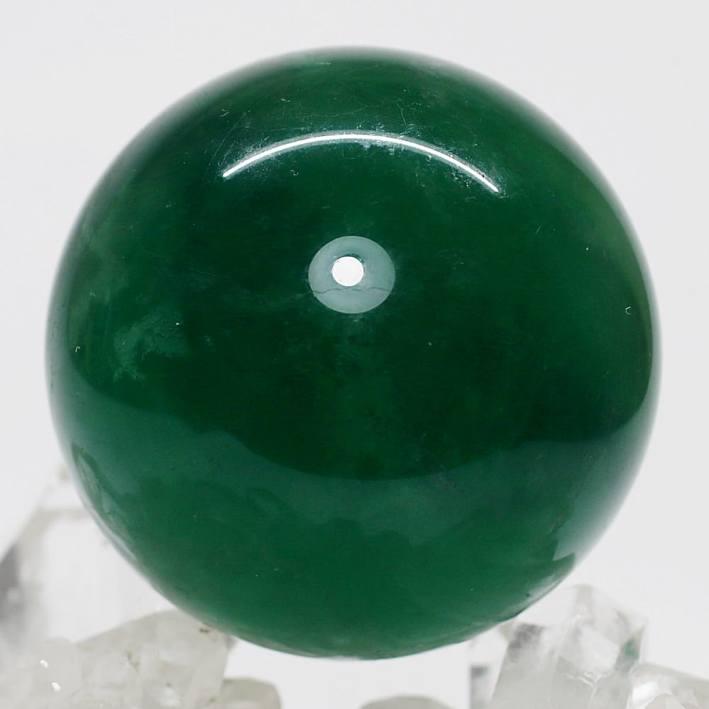 高品質]ディープグリーンフローライト丸玉/蛍石スフィア（球体直径50.9