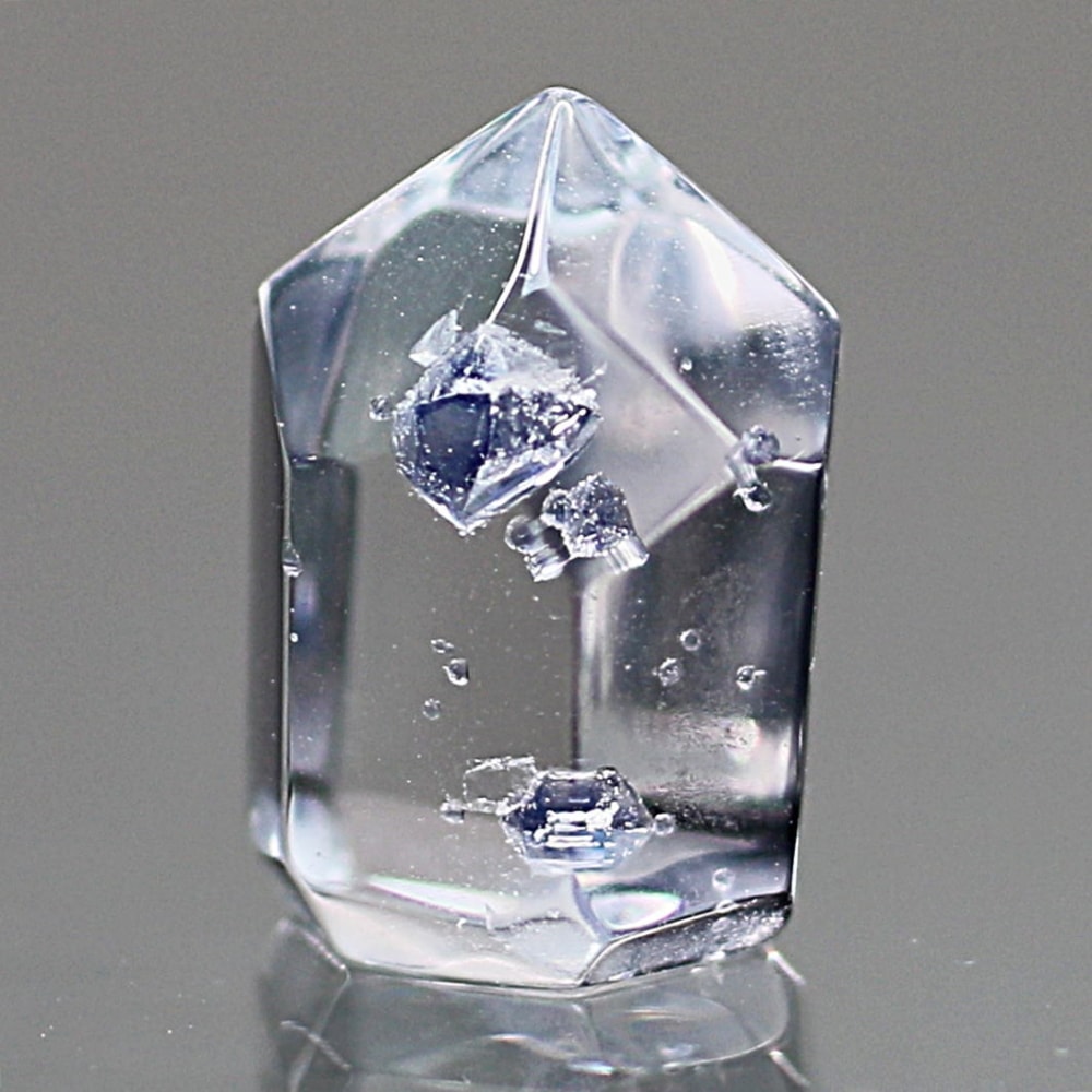 高品質++]フローライトインクォーツポリッシュポイント/ミニサイズ結晶