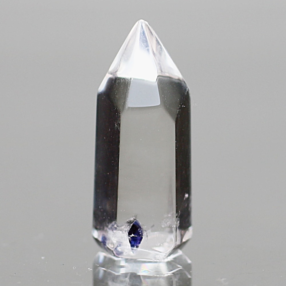 高品質]フローライトインクォーツポリッシュポイント/ミニサイズ結晶