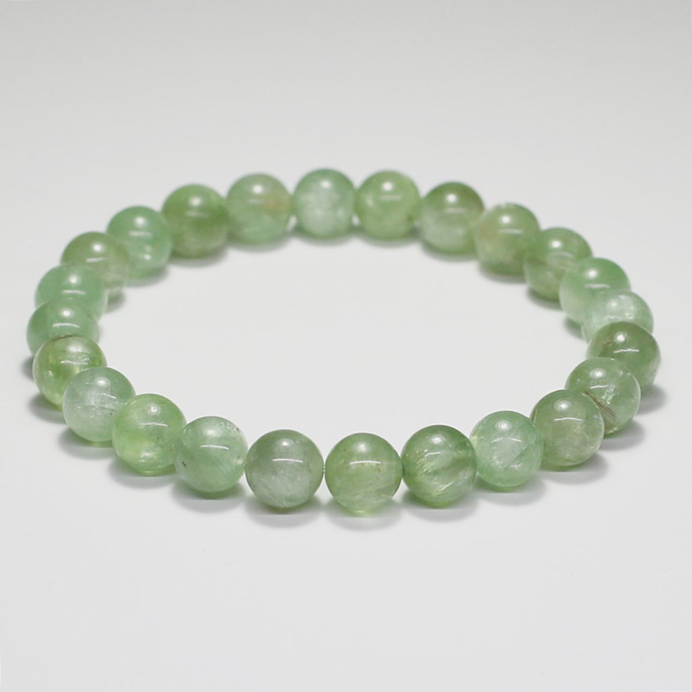 高品質+]タンザニア産グリーンカイヤナイトブレスレット（約8mm玉