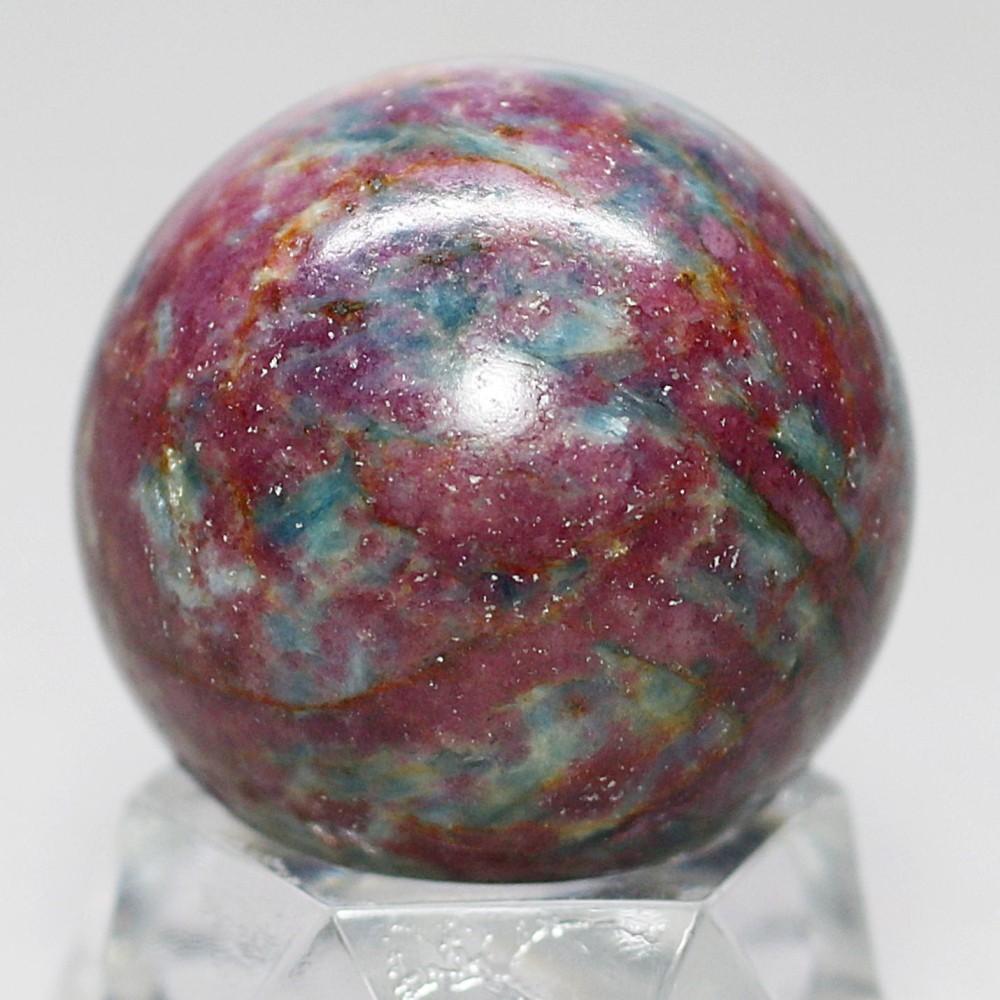 希少・インド産]天然ルビーインカイヤナイト丸玉/スフィア（27.5mm