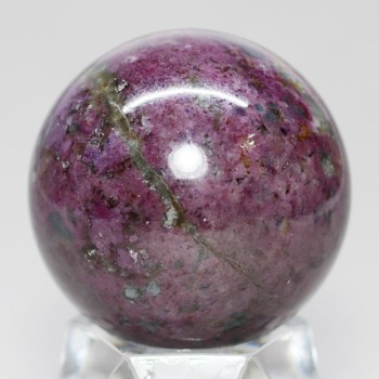 希少・インド産]天然ルビーインカイヤナイト丸玉/スフィア（31.6-32.0