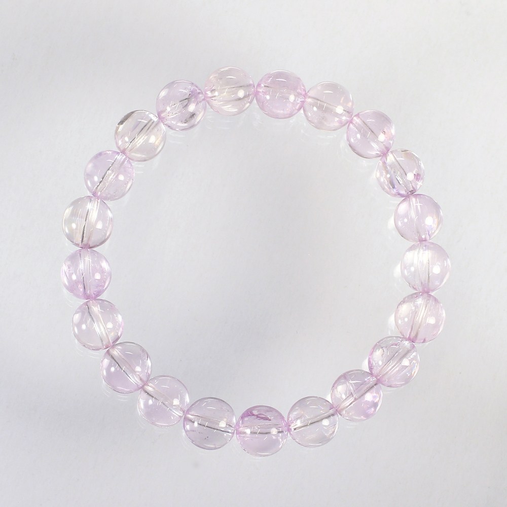 最高品質]クンツァイトブレスレット（約9.5mm玉） - 埼玉県吉川市の