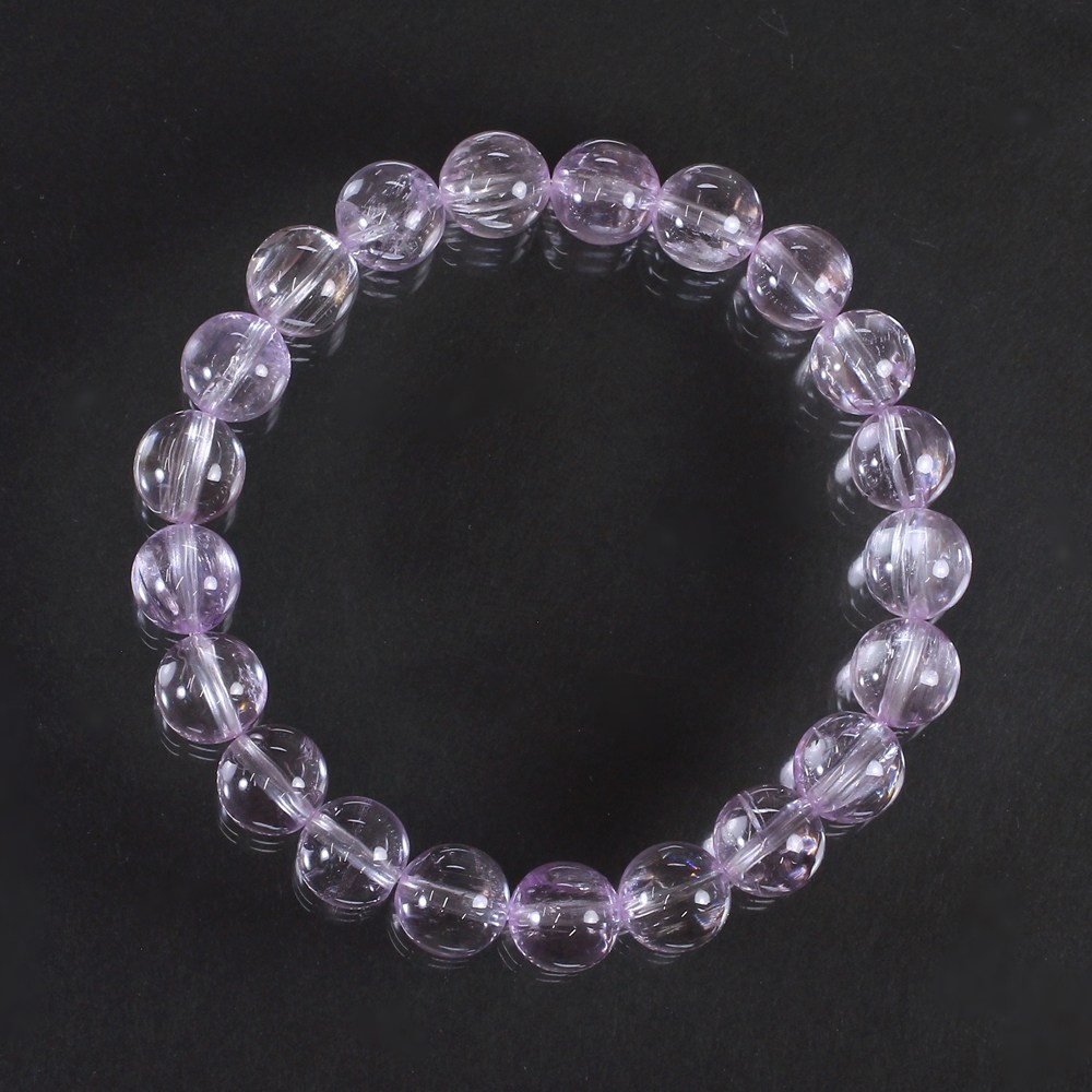 最高品質]クンツァイトブレスレット（約9.5mm玉） - 埼玉県吉川市の