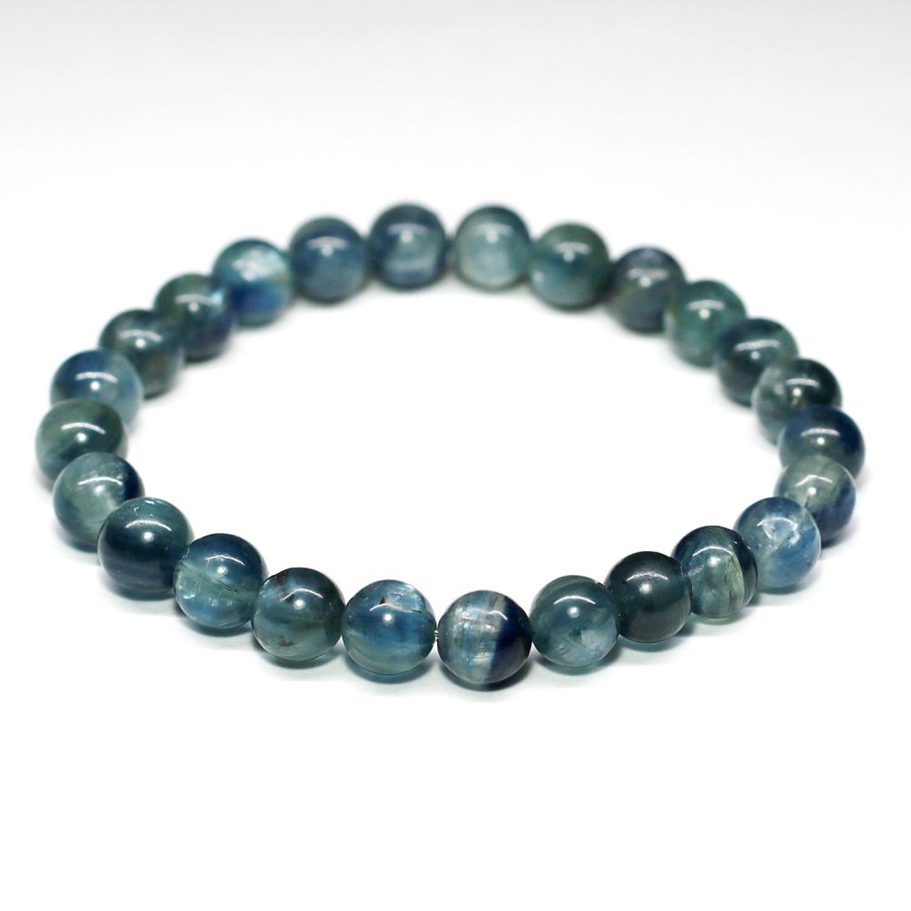 高品質・タンザニア産]カイヤナイトブレスレット（約7mm玉・グリーン