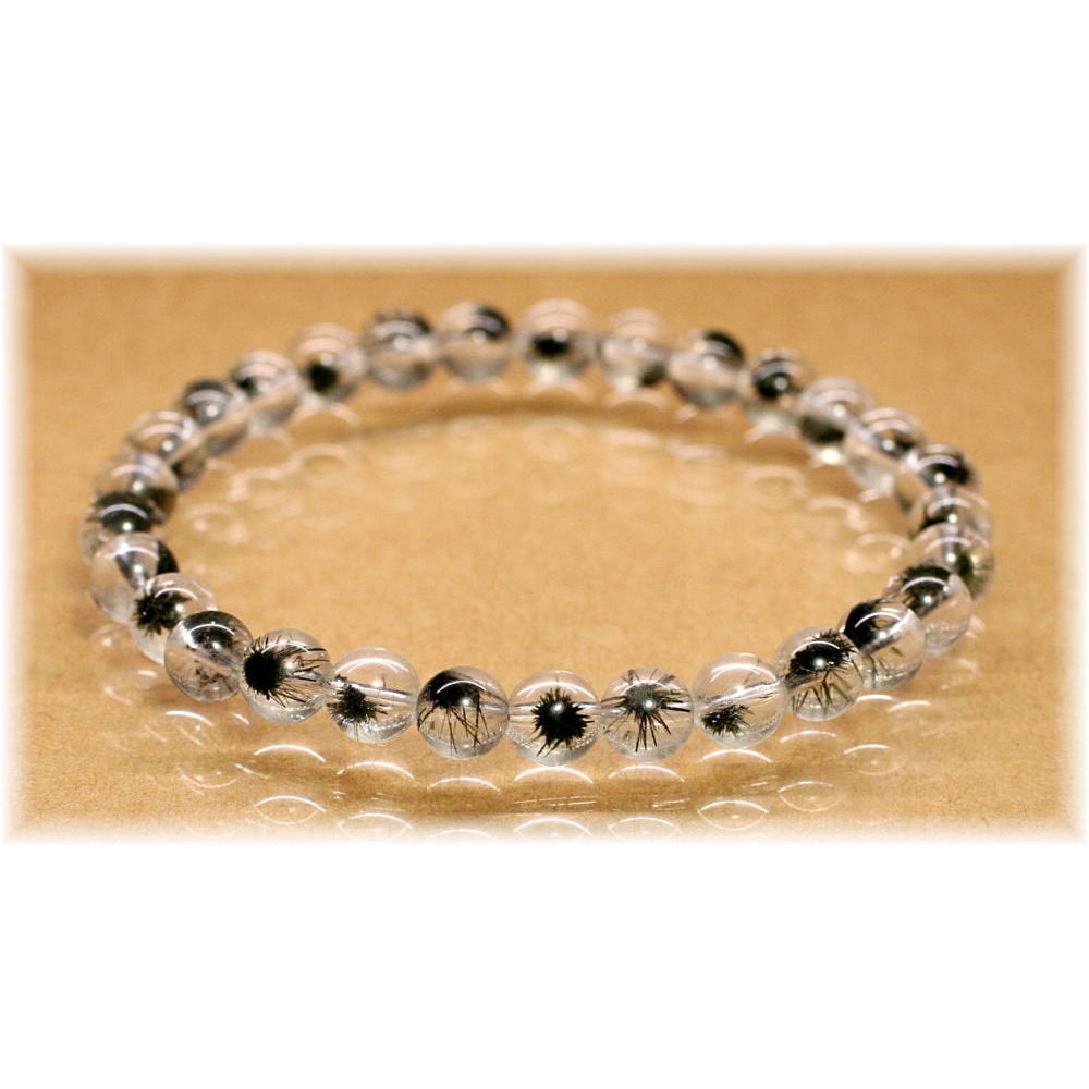 最高品質]ホーランダイトインクォーツブレスレット（約6mm玉） - 埼玉