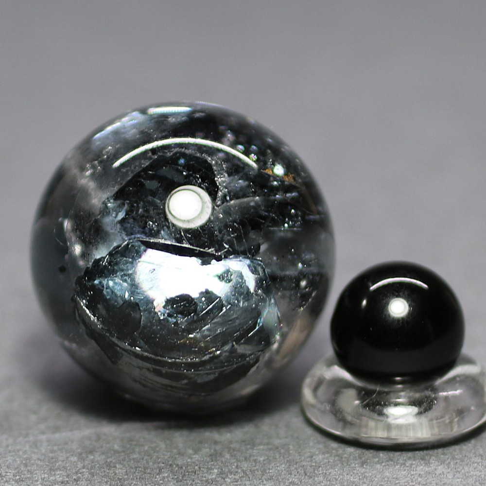 希少・最高品質]マダガスカル産ヘマタイトインクォーツ丸玉/板状結晶