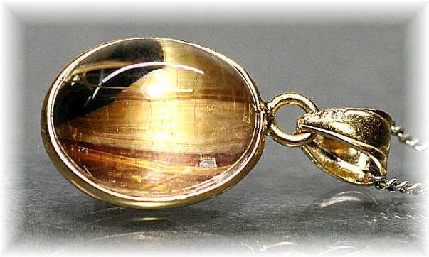 高品質]ゴールドルチルクォーツペンダントトップ - 埼玉県吉川市の