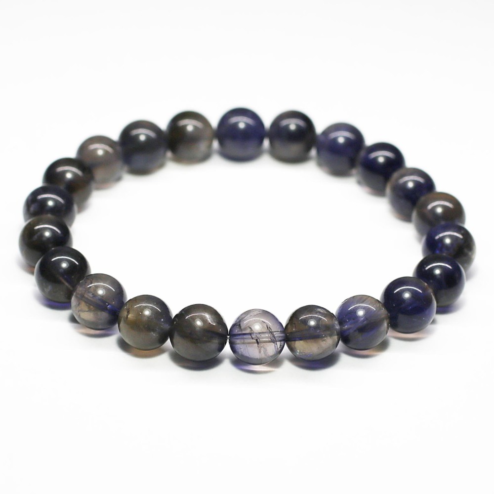 高品質]カラーチェンジアイオライトブレスレット（約8.5mm玉） - 埼玉