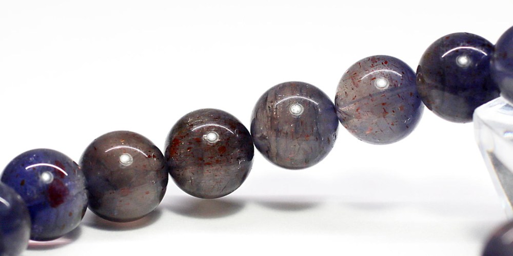 高品質]アイオライトサンストーンブレスレット（約10mm玉・クリアー