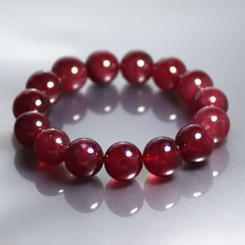 最高品質]宝石質ルビーブレスレット（約14.5mm玉） - 埼玉県吉川市の