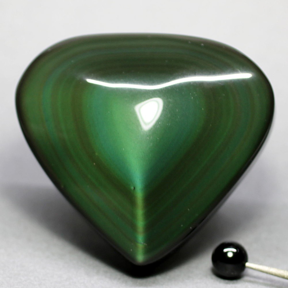 高品質・メキシコ産]レインボーオブシディアンハート型モチーフ