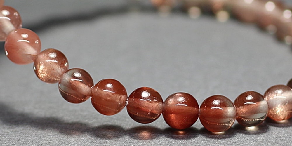 特別価格/高品質]オレゴンサンストーンブレスレット（約6.5mm玉