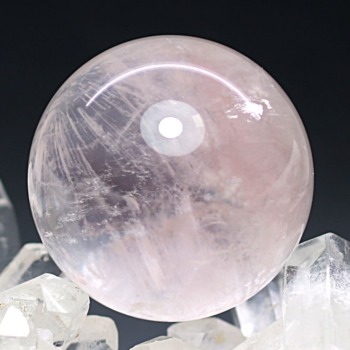 高品質]ピンクエンジェルラダークォーツ丸玉/スフィア（直径33.8mm