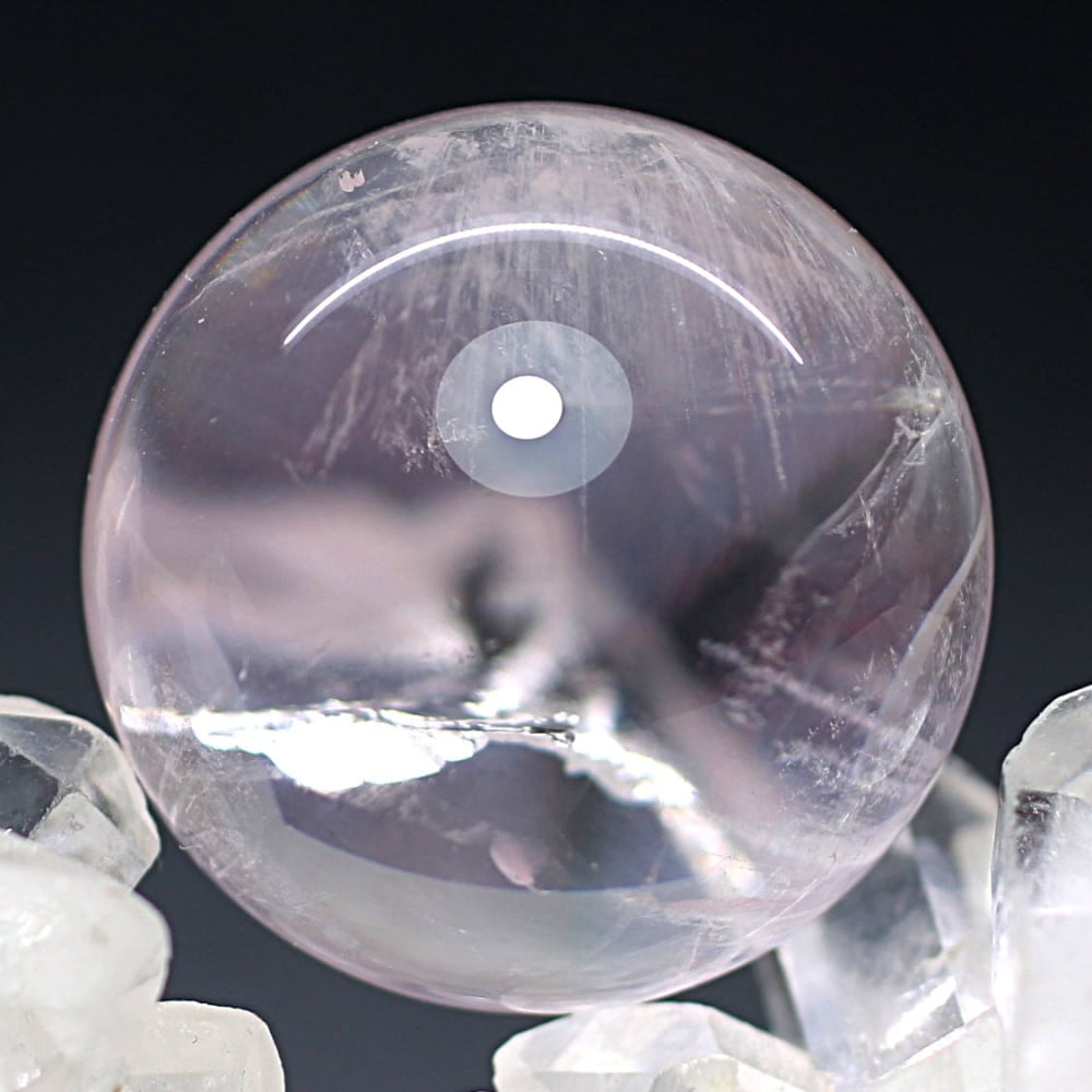 高品質]ピンクエンジェルラダークォーツ丸玉/スフィア（直径25.8mm