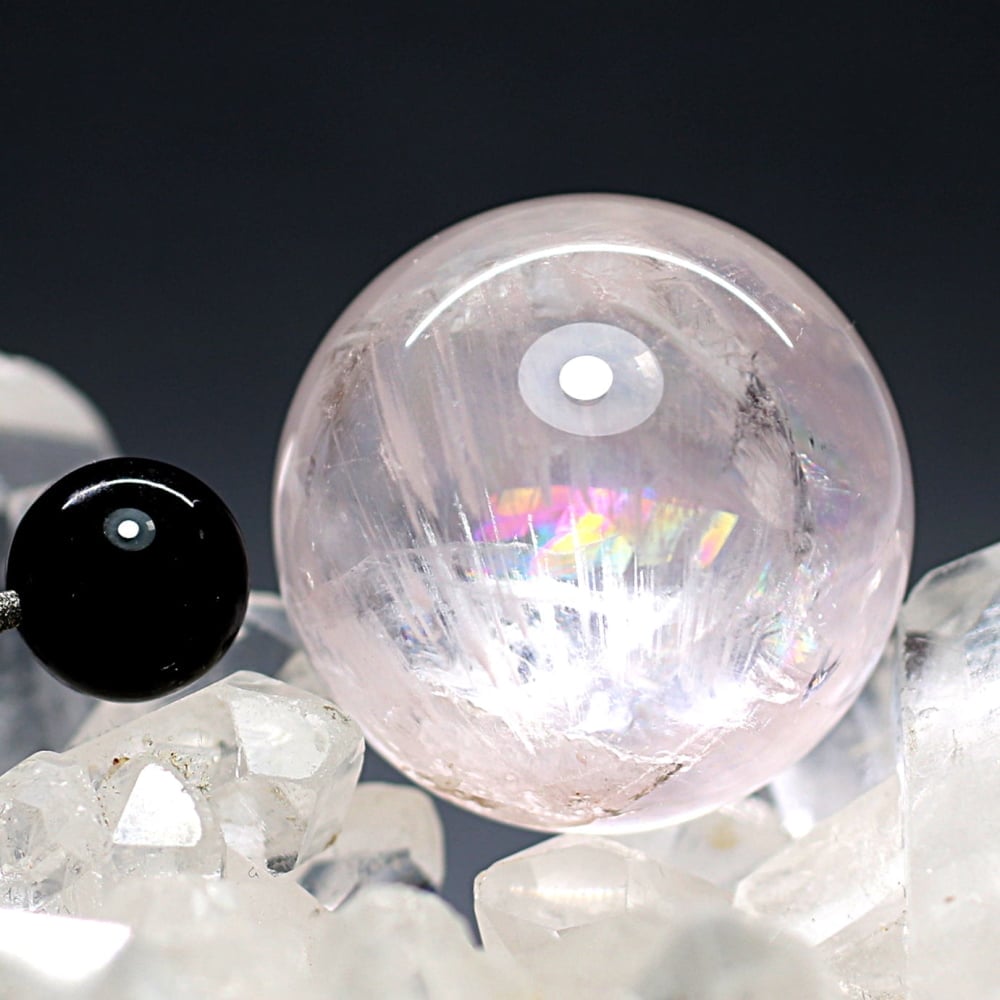 高品質]ピンクエンジェルラダークォーツ丸玉/スフィア（直径27.6mm